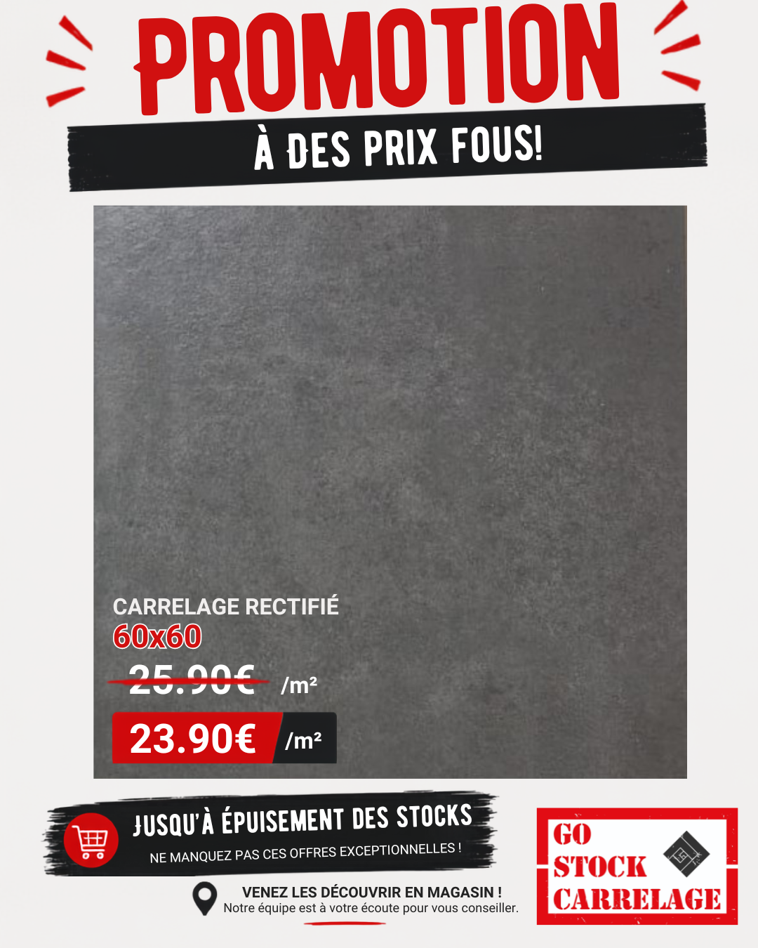 Promotion carrelage rectifié 60X60 pas cher