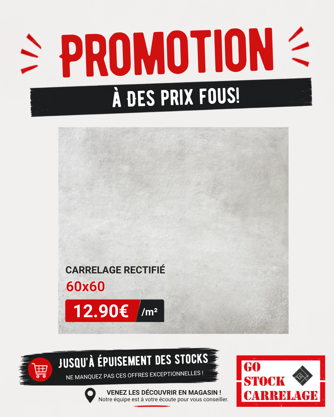 Promotion de carrelage 60X60 à Ciney