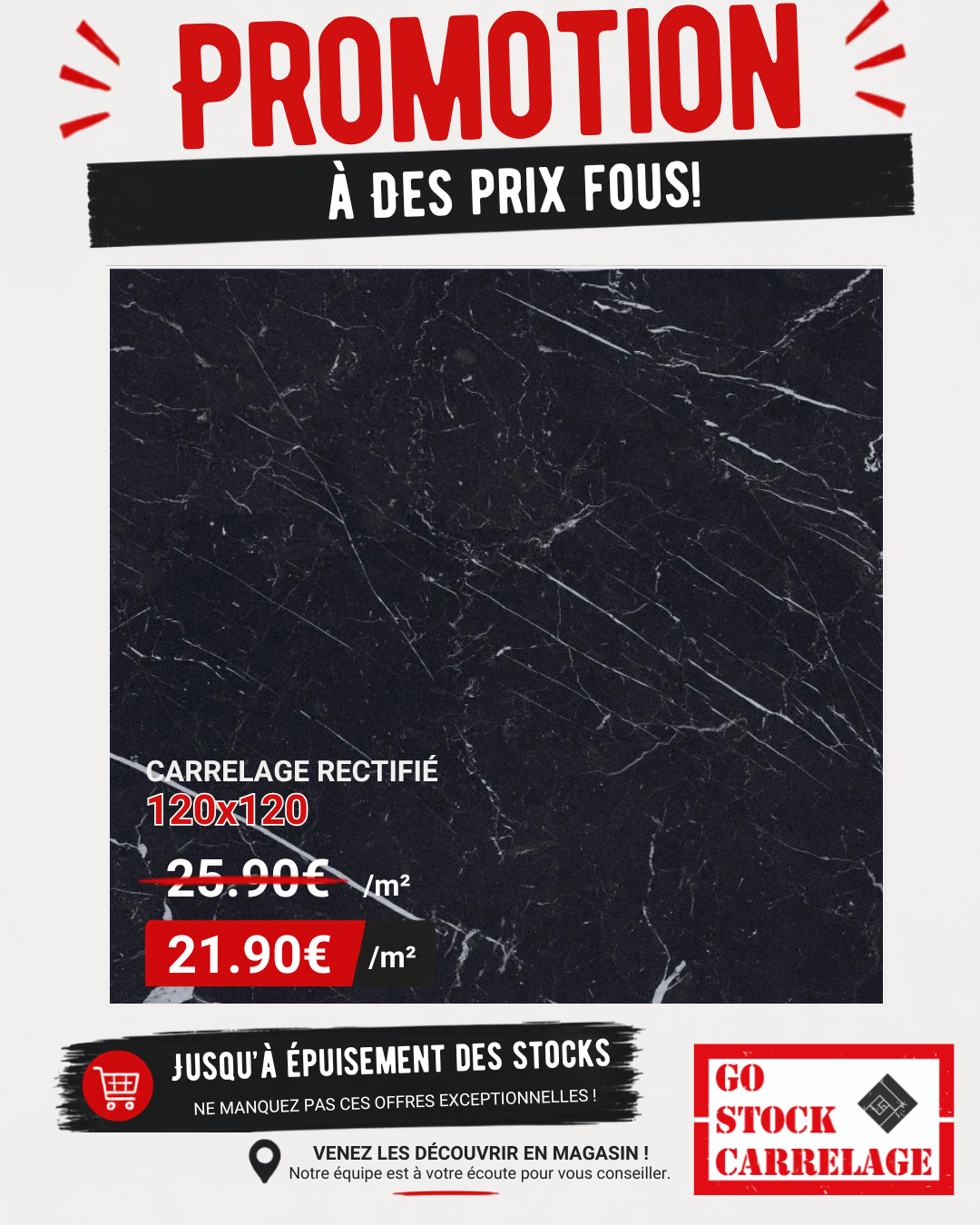 promotion de carrelages à Ciney (120X120)